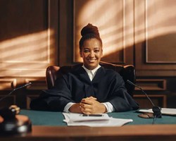Female judge in court
