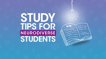 Study tips for neurodiverse students - lightbulb above open book