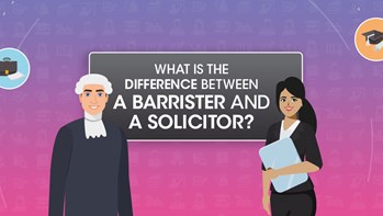 A barrister in wig and solicitor holding a folder